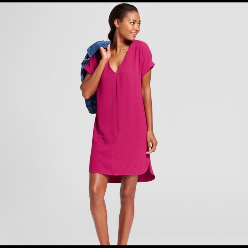 A new day womens XL magenta dress high low